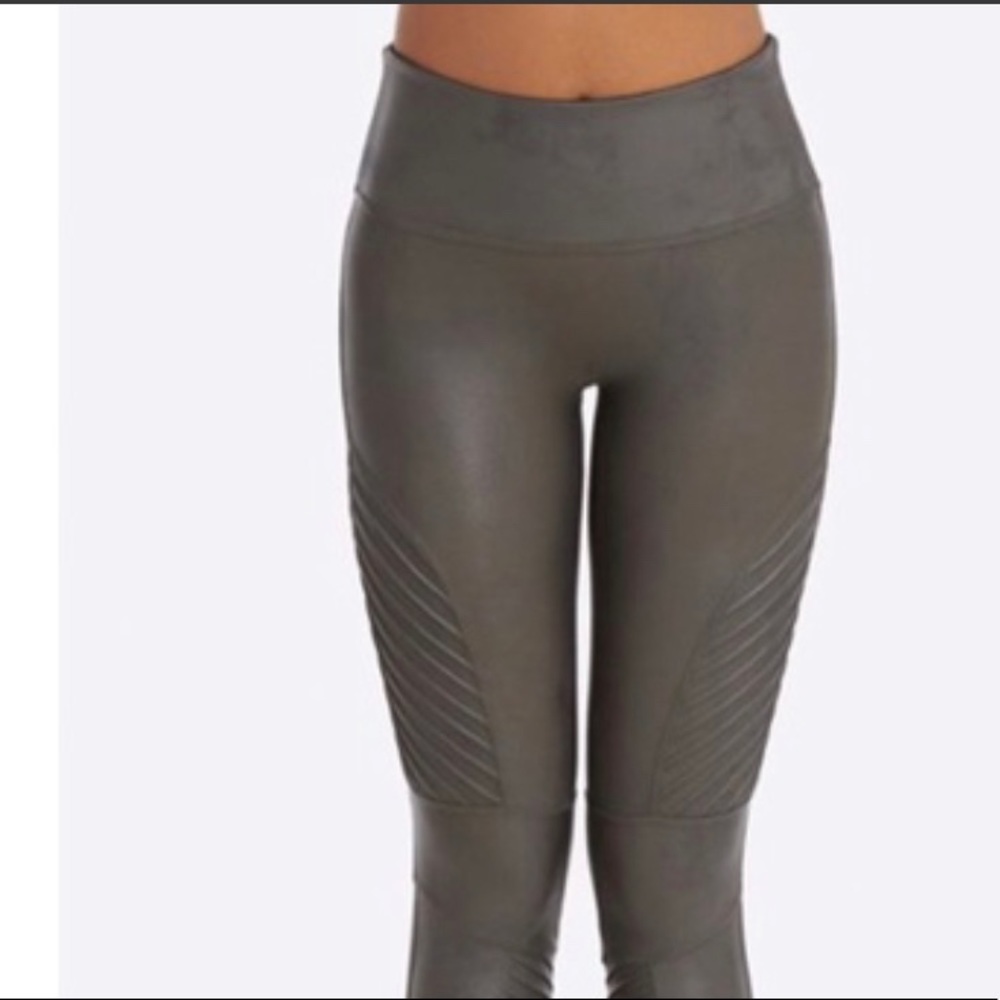 SPANX Grey Motto Faux Leggings